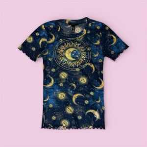 Forever 21 Blue Celestial Graphic Tee